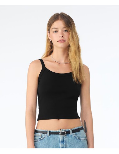 BEL-1012-Womens Micro Rib Spaghetti Strap Tank